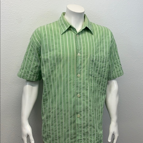 SIGNUM Green Textured Short Sleeve Button Up Shirt - Picture 3 of 5